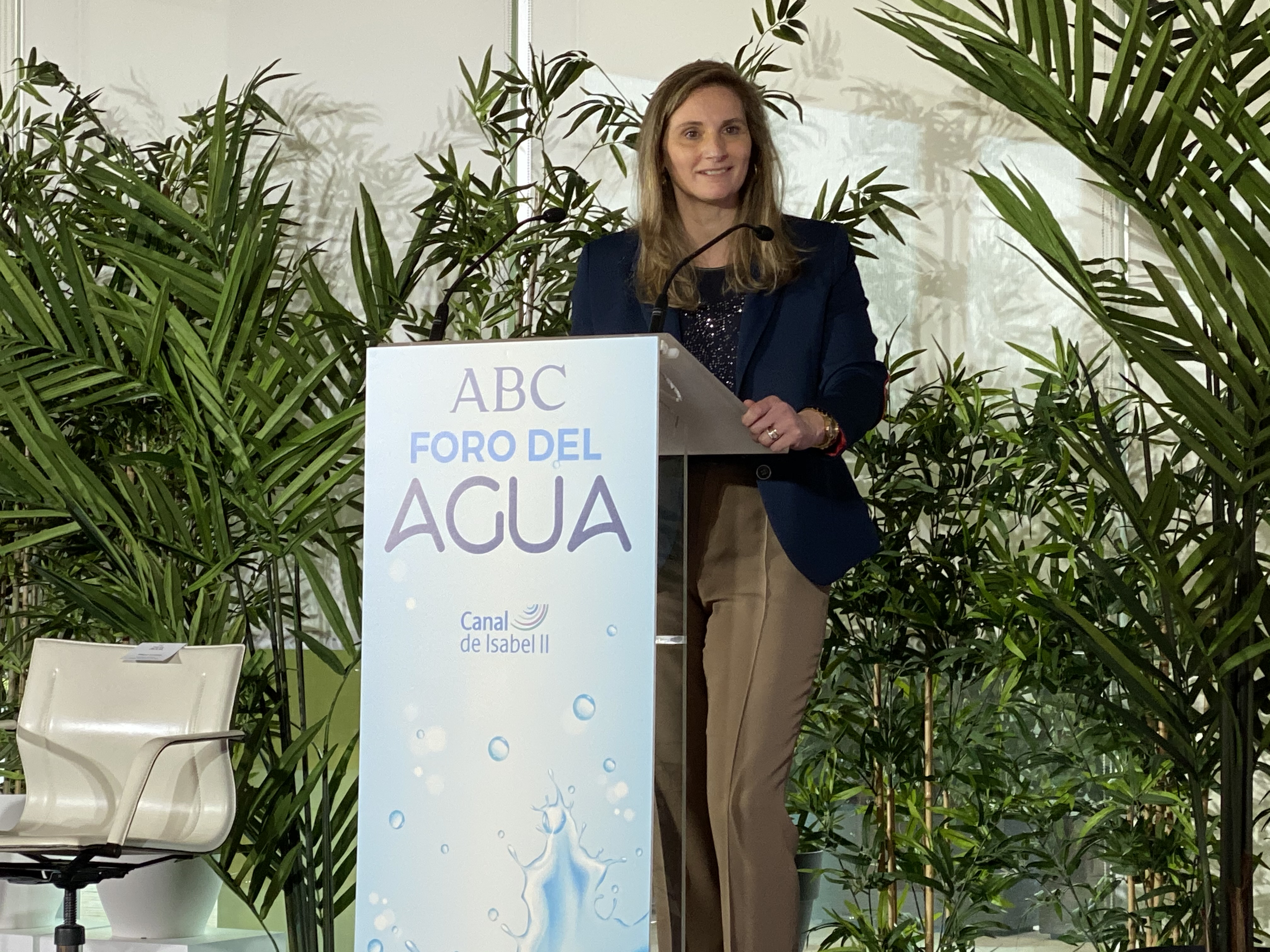 <p>Paloma Martín durante la inauguración del Foro de Agua ABC</p>